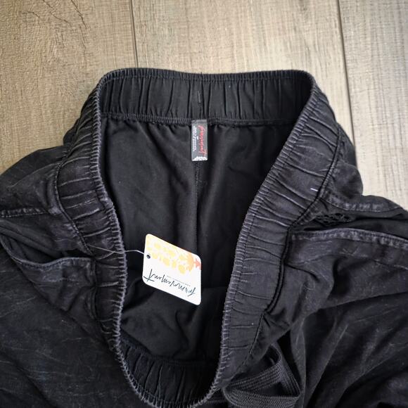 Free People Movement Rematch Heathered Black Scrunched Joggers Women Sz S - Picture 10 of 12